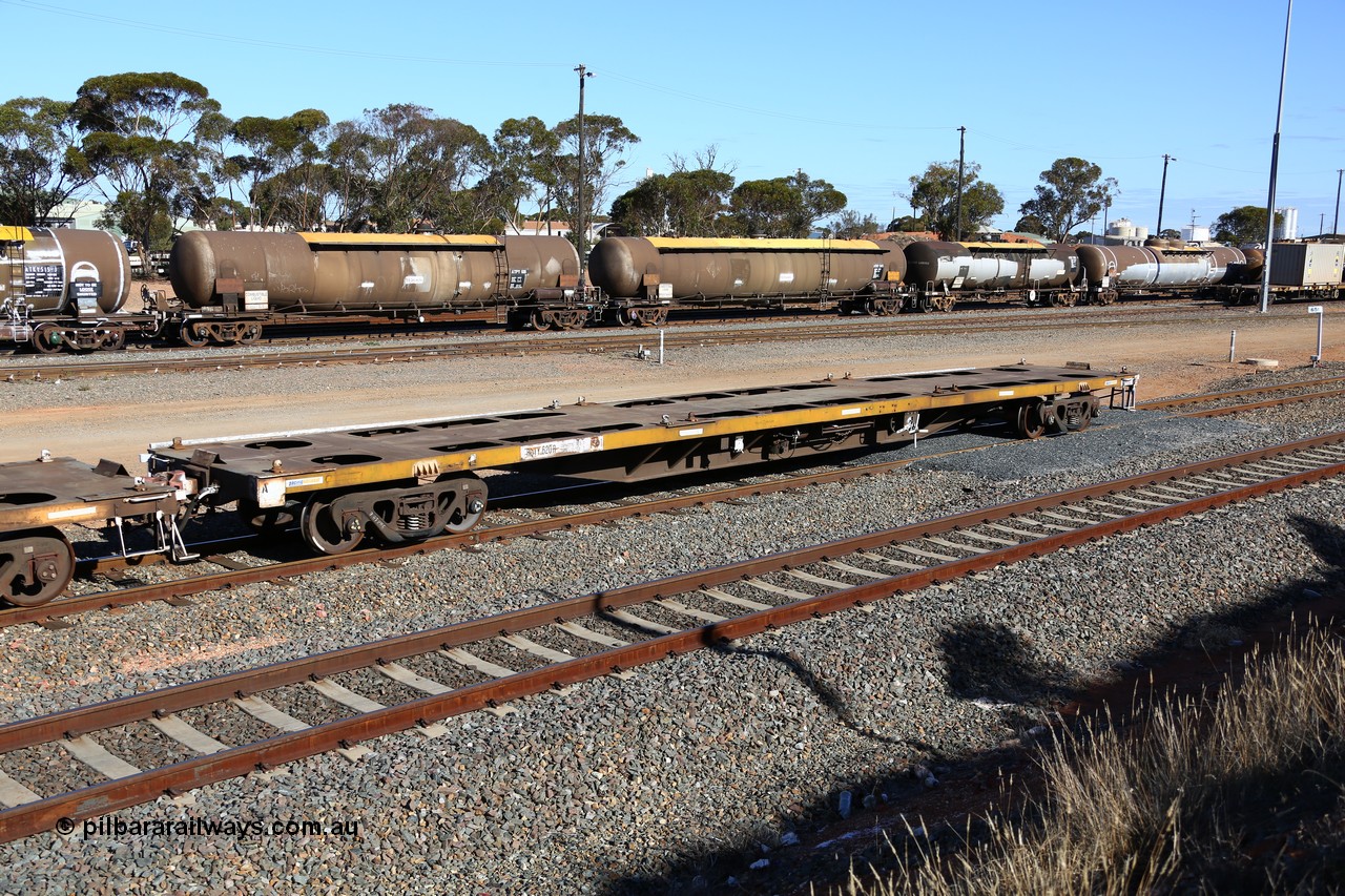 160531 9955
West Kalgoorlie, 3PM4 steel train, empty container waggon RQTY 620 originally built by Victorian Railways Newport Workshops between 1969-72 as part of a batch of two hundred FQX type container waggons, recoded to VQCX in c1979, Oct 1994 to National Rail as RQCX, Feb 1995 to RQCY.
Keywords: RQTY-type;RQTY620;Victorian-Railways-Newport-WS;FQX-type;VQCX-type;RQCX-type;RQCY-type;