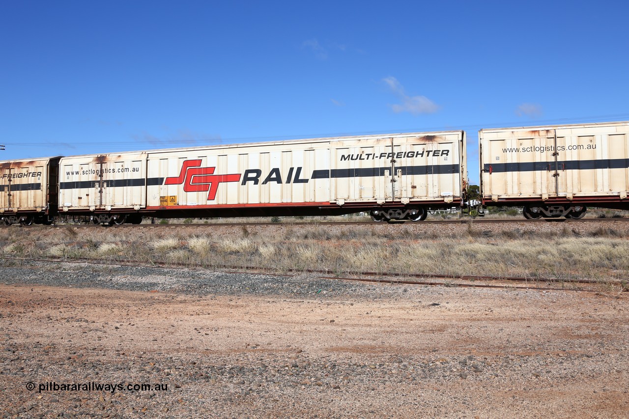 160522 2243
Parkeston, SCT train 6MP9 operating from Melbourne to Perth, PBGY type covered van PBGY 0008 Multi-Freighter, one of eighty two waggons built by Queensland Rail Redbank Workshops in 2005.
Keywords: PBGY-type;PBGY0008;Qld-Rail-Redbank-WS;
