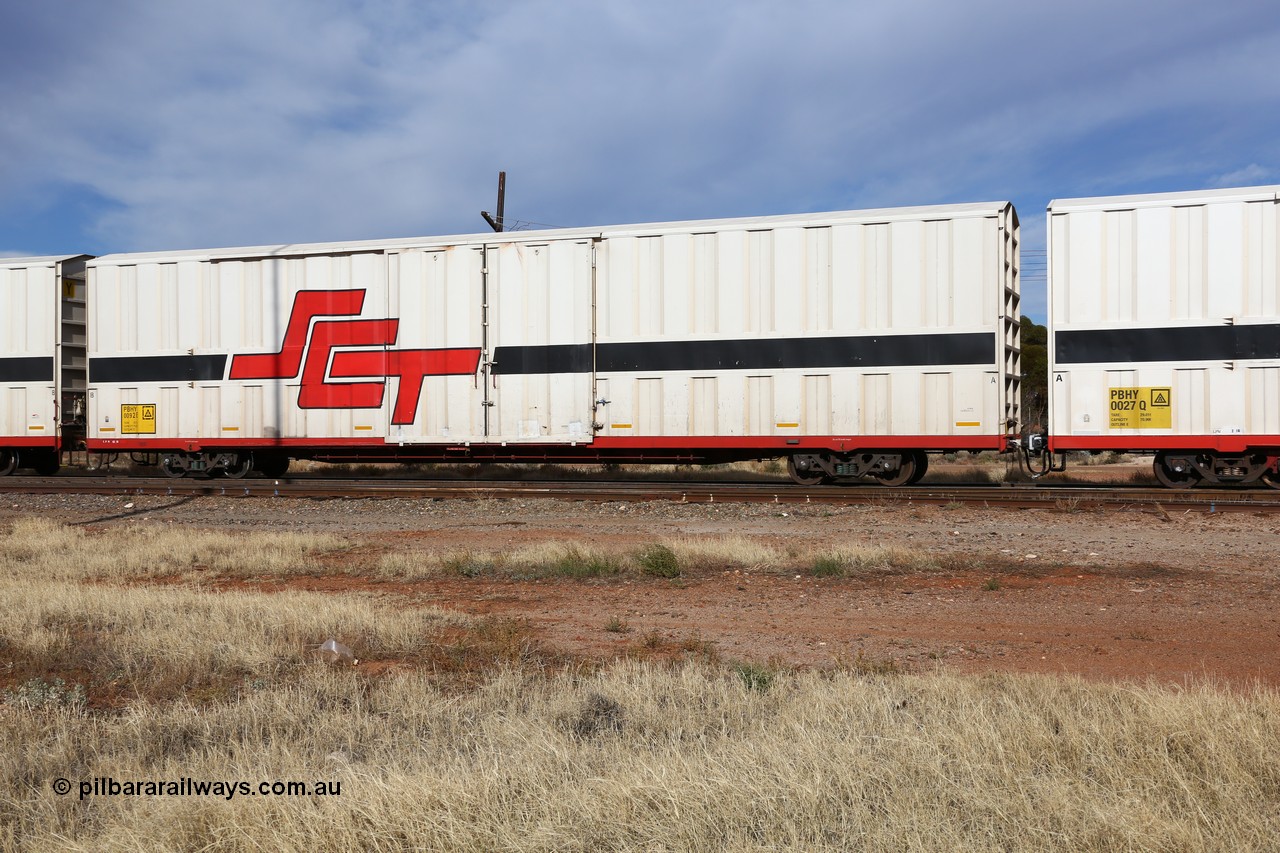 160523 2893
Parkeston, SCT train 7GP1 which operates from Parkes NSW (Goobang Junction) to Perth, PBHY type covered van PBHY 0092 Greater Freighter, built by CSR Meishan Rolling Stock Co China in 2014 without the Greater Freighter signage.
Keywords: PBHY-type;PBHY0092;CSR-Meishan-China;