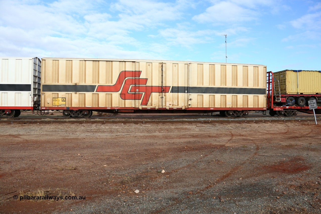 160525 4559
Parkeston, SCT train 3PG1 which operates from Perth to Parkes NSW (Goobang Junction), PBHY type covered van PBHY 0034 Greater Freighter, one of a second batch of thirty units built by Gemco WA without the Greater Freighter signage.
Keywords: PBHY-type;PBHY0034;Gemco-WA;