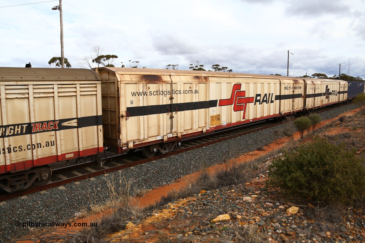 160526 5365
West Kalgoorlie, SCT train 3MP9 operating from Melbourne to Perth, PBGY type covered van PBGY 0091 Multi-Freighter, one of eighty units built by Gemco WA.
Keywords: PBGY-type;PBGY0091;Gemco-WA;