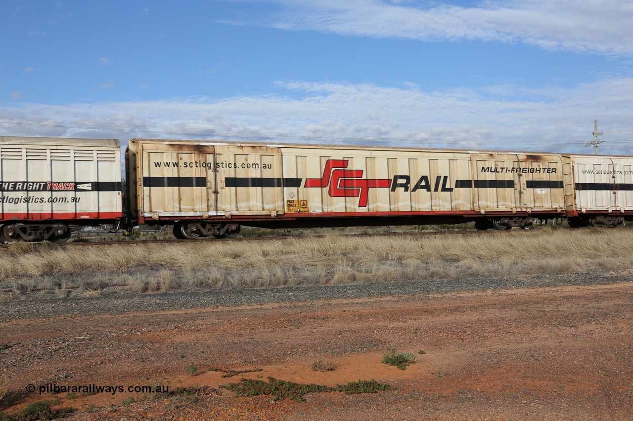 130710 1033
Parkeston, SCT train 3PG1, PBGY type covered van PBGY 0054 Multi-Freighter, one of eighty two waggons built by Queensland Rail Redbank Workshops in 2005.
Keywords: PBGY-type;PBGY0054;Qld-Rail-Redbank-WS;
