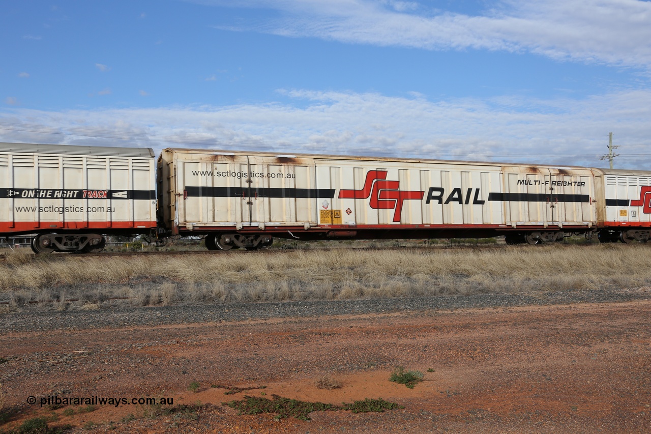 130710 1040
Parkeston, SCT train 3PG1, PBGY type covered van PBGY 0090 Multi-Freighter, one of eighty waggons from the second order built by Gemco WA for SCT.
Keywords: PBGY-type;PBGY0090;Gemco-WA;