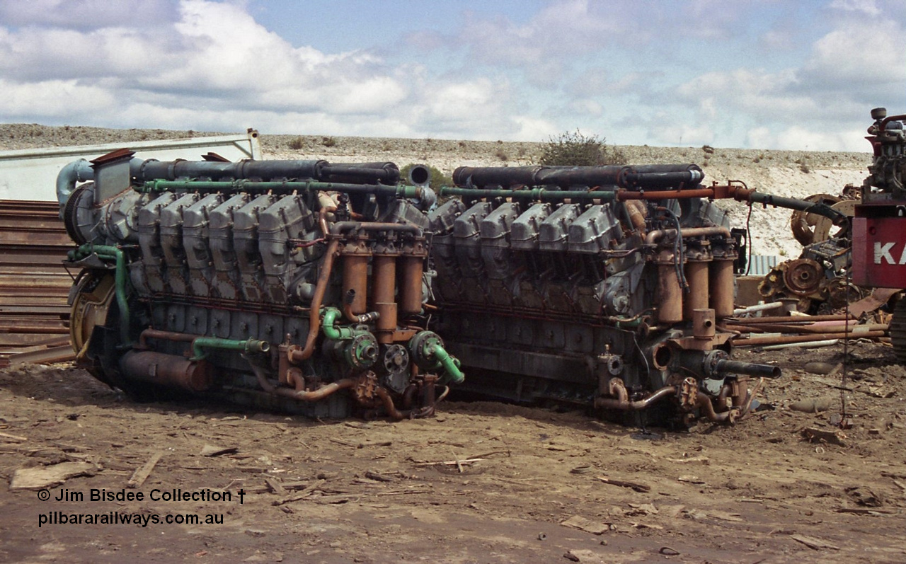 22709
Bassendean, Goninan workshops, ALCo 251 diesel engines, these are believed to have been exported to Mexico.
Jim Bisdee photo.
Keywords: ALCo;251;